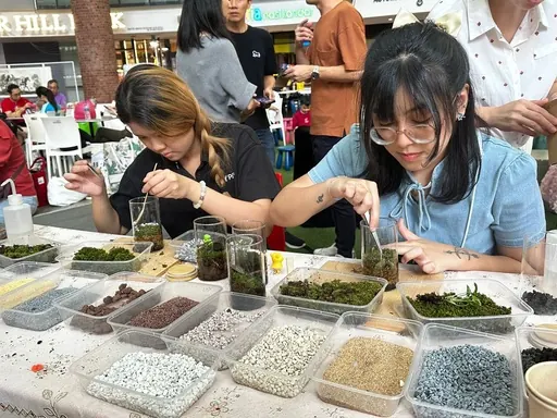 A workshop table full of trays
